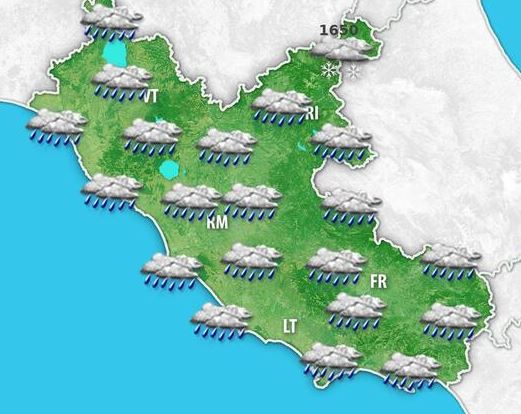 Maltempo in arrivo: allerta gialla nel Lazio