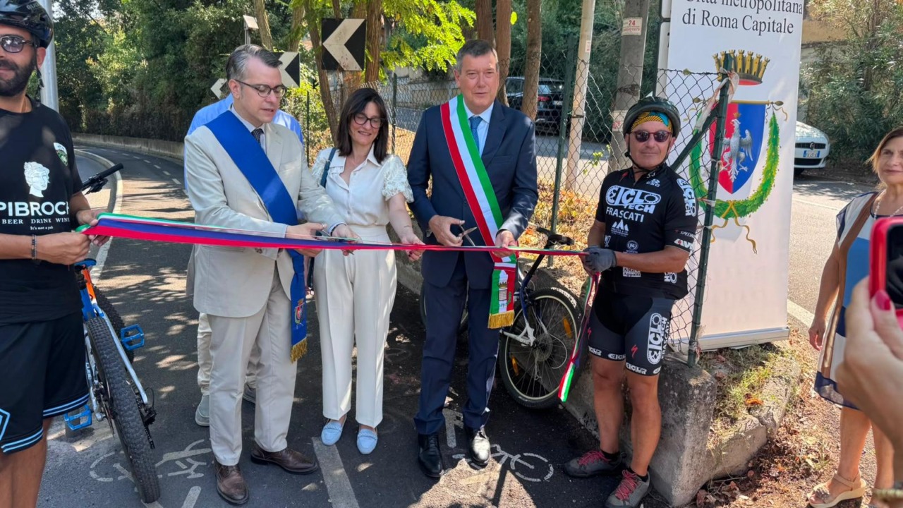 Grottaferrata-Frascati, inaugurata la nuova pista ciclopedonale