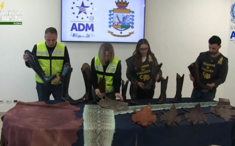 Sequestrati accessori di moda con pelli di animali protetti